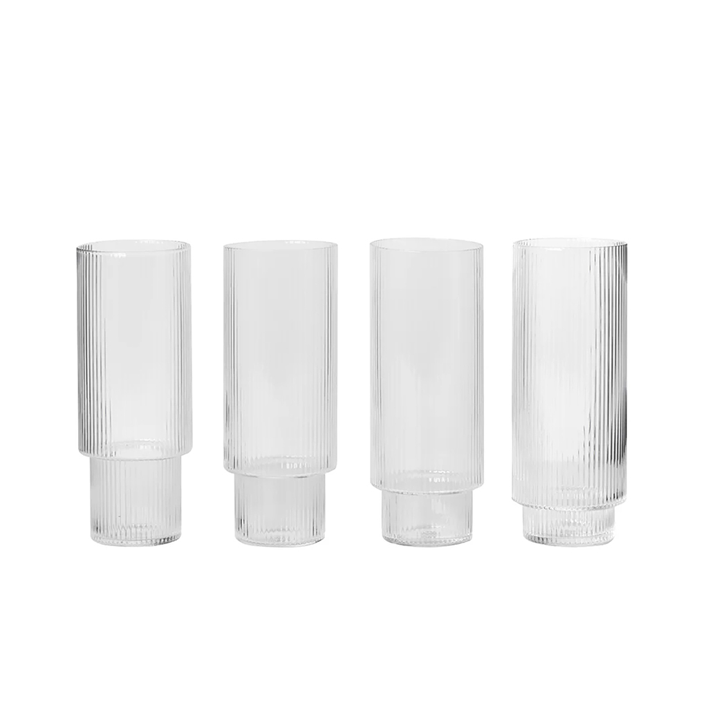 Glasses Ripple Long 4-Set
