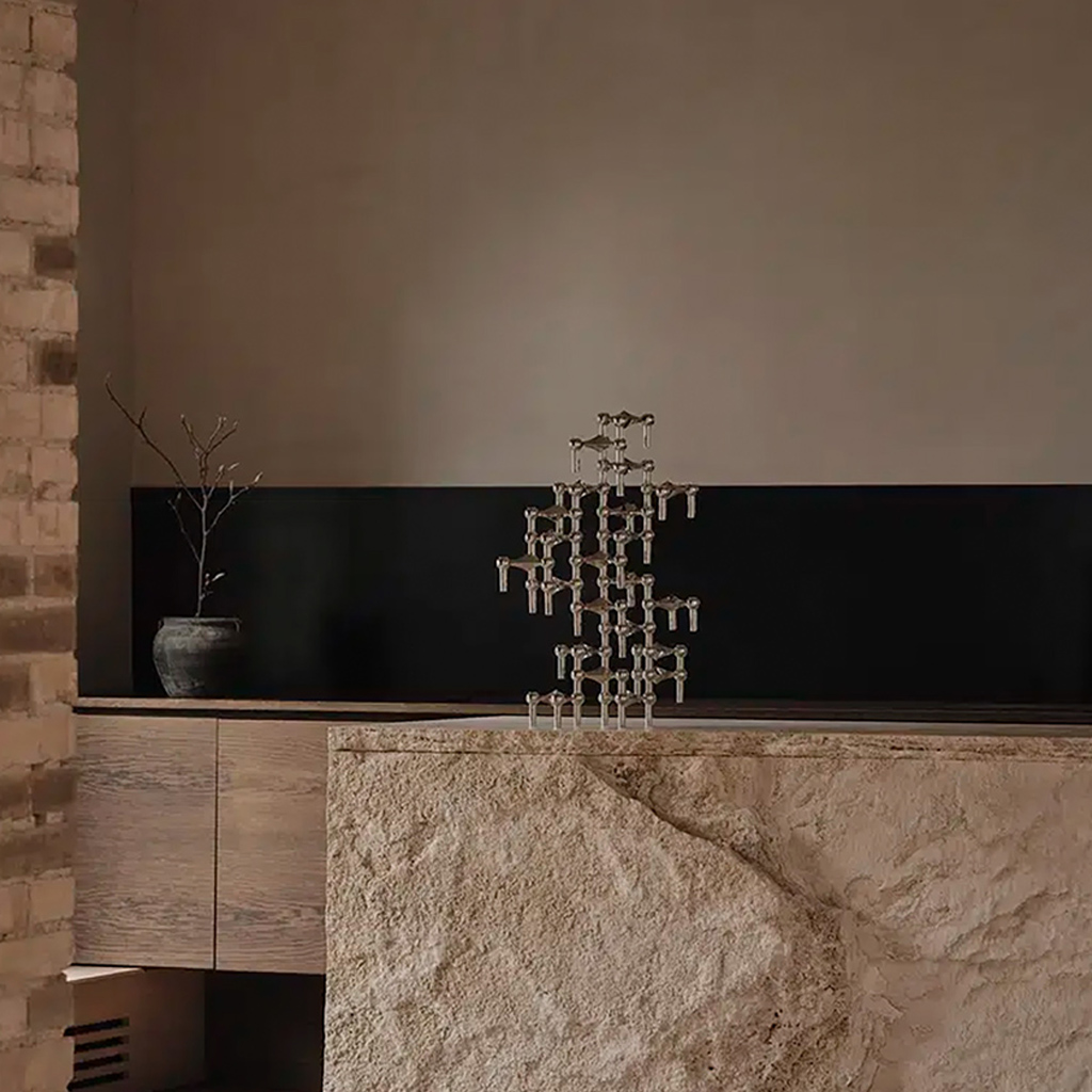 Kerzenständer 3er Set Stoff Nagel Bronzed Brass – Bild 6