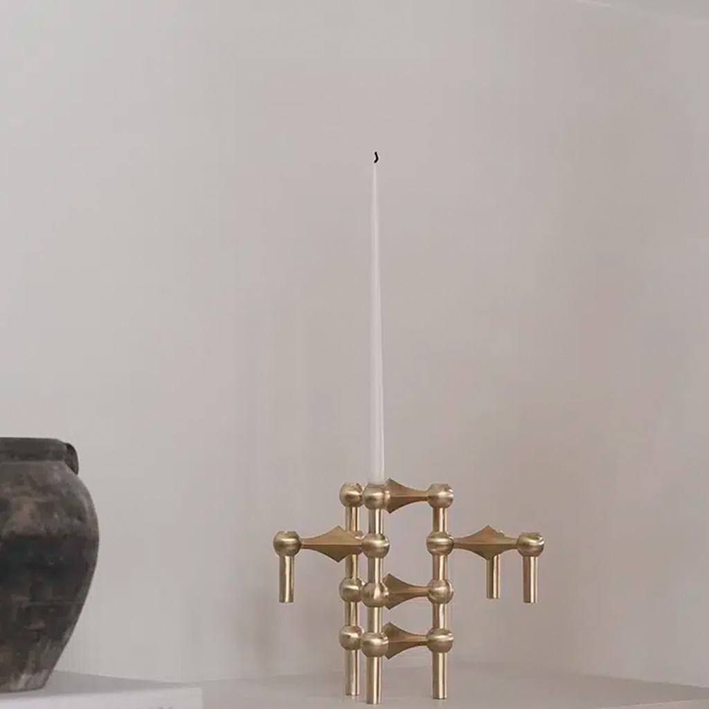 Kerzenständer Stoff Nagel Brushed Brass – Bild 3