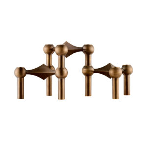 Kerzenständer 3er Set Stoff Nagel Bronzed Brass