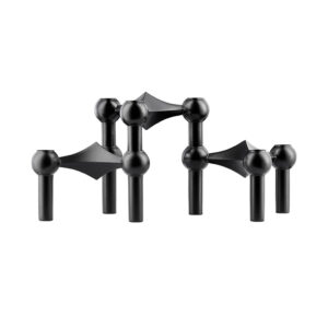 Kerzenständer 3er Set Stoff Nagel Black