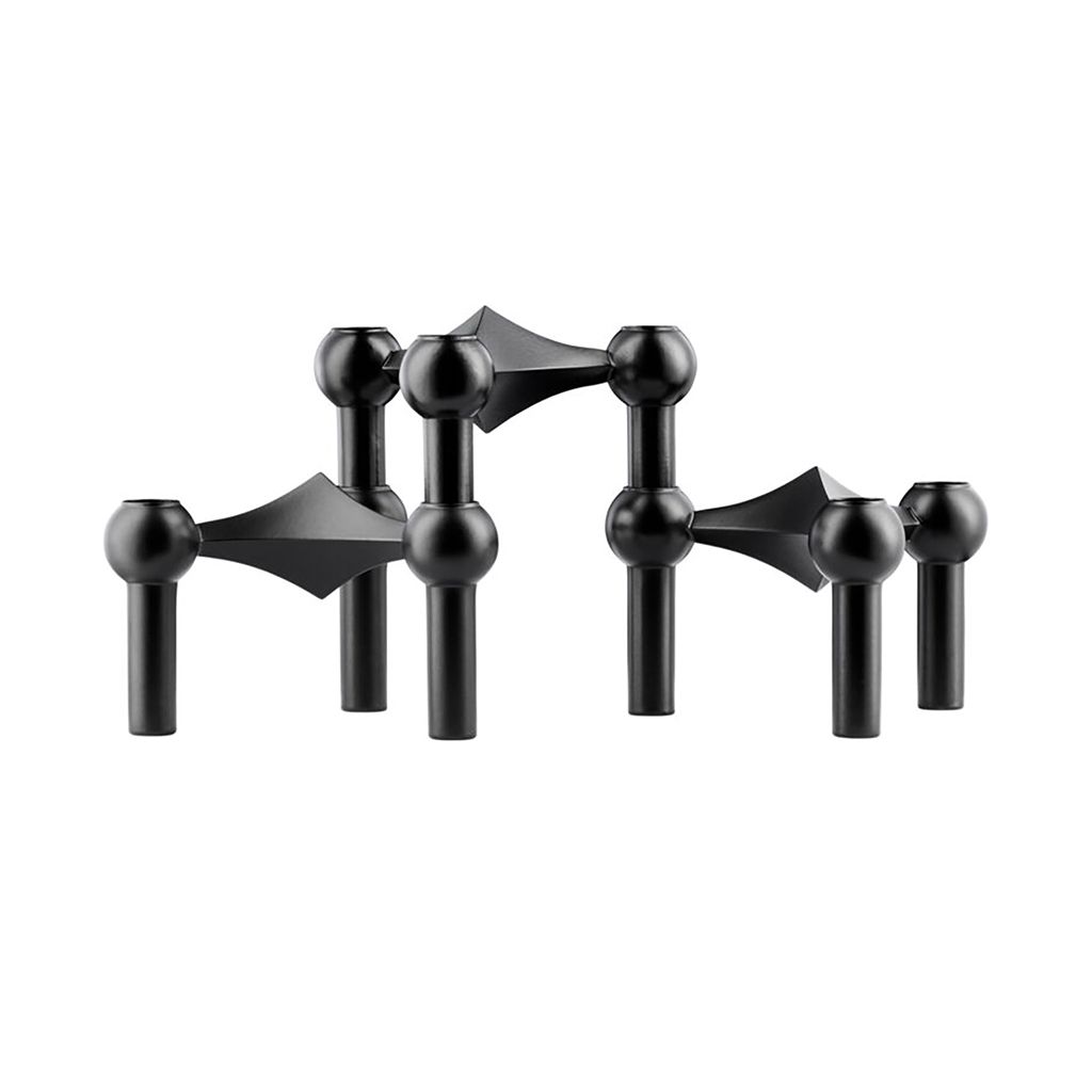 Kerzenständer 3er Set Stoff Nagel Black