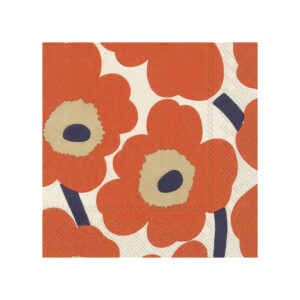 Luncheon napkins Unikko Cream Red