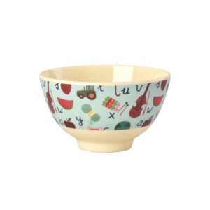 Melamine Bowl mit ABC Print blue